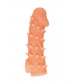 Телесная закрытая насадка с пупырышками Cock Sleeve 005 Size M - 15,6 см.