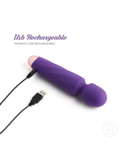 Фиолетовый вибромассажер Smooth Operator Rechargeable Wand - 19,5 см.
