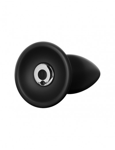 Чёрная большая анальная вибропробка Large Rechargeable Anal Plug - 13,5 см.