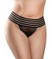 Черные трусики Crotchless Love Garter XL-XXL с анальной пробкой