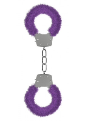 Фиолетовые пушистые наручники OUCH! Purple