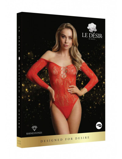 Изящное боди Wonder Rhinestone Bodysuit с длинным рукавом