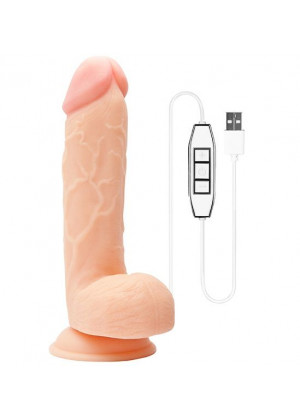 Телесный USB-вибратор REALSTUFF 8.5INCH - 22 см.