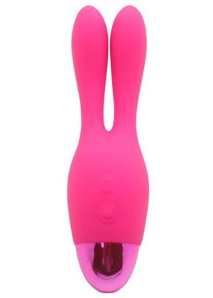 Розовый вибратор INDULGENCE Rechargeable Dream Bunny - 15 см.
