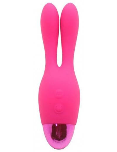 Розовый вибратор INDULGENCE Rechargeable Dream Bunny - 15 см.