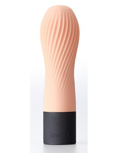 Персиковый рифленый мини-вибратор IROHA ZEN HANACHA - 12,7 см.