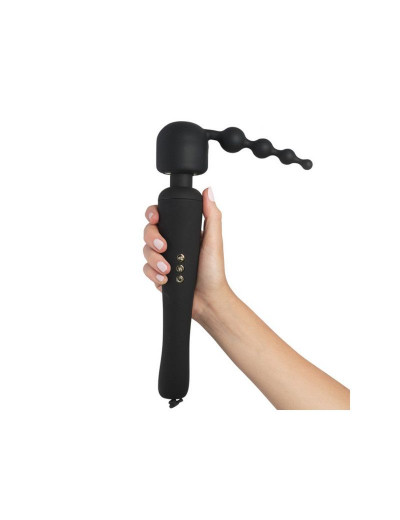 Черный жезловый вибратор Spell Wand Set с насадками