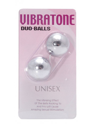 Серебристые шарики VIBRATONE DUO BALLS SILVER BLISTERCARD