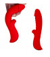 Красный вибромассажер 5  Silicone Wild Passion - 19,1 см.