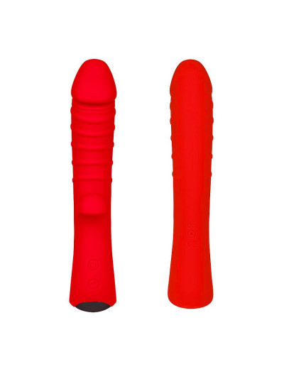 Красный вибромассажер 5  Silicone Wild Passion - 19,1 см.