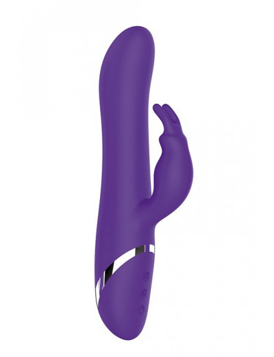 Фиолетовый вибратор-кролик с пуш-эффектом NAGHI NO.39 RECHARGEABLE THRUSTER VIBE - 15 см.