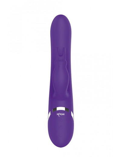 Фиолетовый вибратор-кролик с пуш-эффектом NAGHI NO.39 RECHARGEABLE THRUSTER VIBE - 15 см.