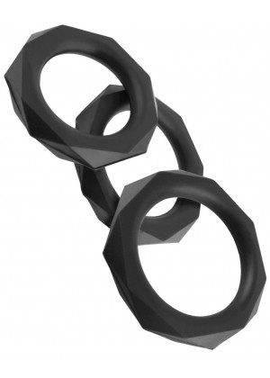 Набор из 3 граненых эрекционных колец C-Ringz Silicone Designer Stamina Set