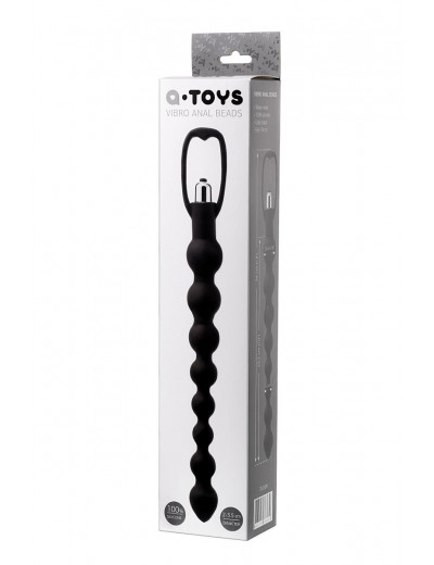 Черная анальная цепочка A-toys с вибрацией - 34 см.