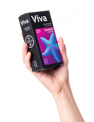 Презервативы с точечками VIVA Dotted - 12 шт.