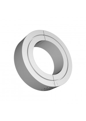 Серебристый маленький гладкий утяжелитель на мошонку с ключиком