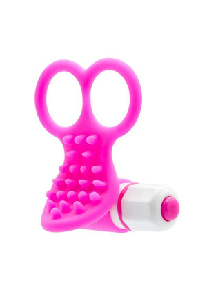 Розовый вибростимулятор с петлями для пальцев SEE YOU FINGERING PINK