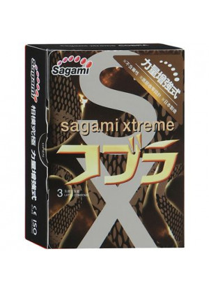 Суженные к основанию презервативы Sagami Xtreme Cobra - 3 шт.