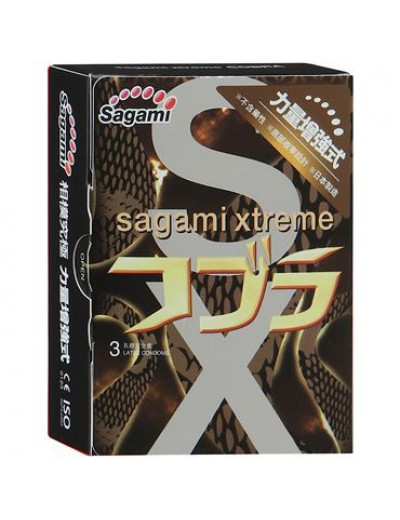 Суженные к основанию презервативы Sagami Xtreme Cobra - 3 шт.