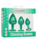 Набор из трёх зеленых анальных пробок с кристаллом Cheeky Gems
