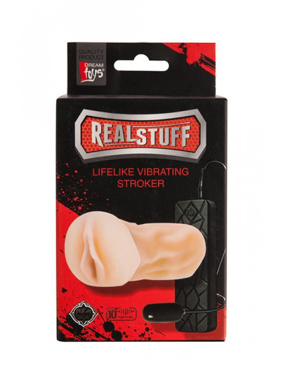 Мастурбатор-вагина с вибрацией REALSTUFF VIBRATING MASTURBATOR PUSSY