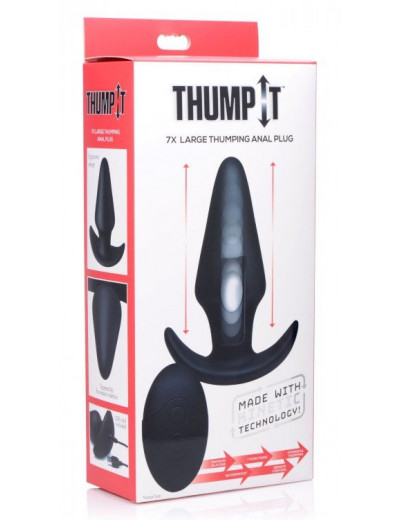 Черная анальная вибропробка Kinetic Thumping 7X Large Anal Plug - 13,3 см.