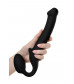 Черный безремневой страпон Silicone Bendable Strap-On M