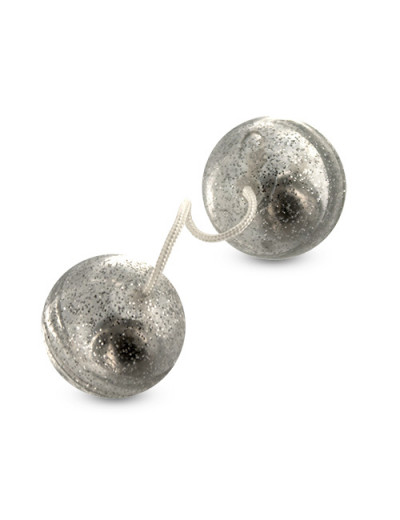 Вагинальные шарики с блёстками SILVER MAGIC BALLS