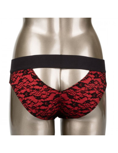 Красно-черные страпон-трусики Pegging Panty Set - размер L-XL