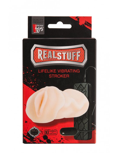 Мастурбатор-вагина REALSTUFF VIBRATING MASTURBATOR PUSSY с 10 режимами вибрации