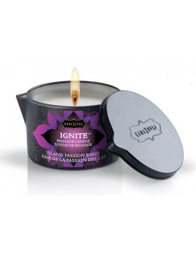 Массажная свеча Ignite Island Passion Berry с ароматом маракуйи и папайи - 170 гр.