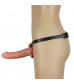 Телесный универсальный полый страпон Unisex Hollow Strap On - 17 см.