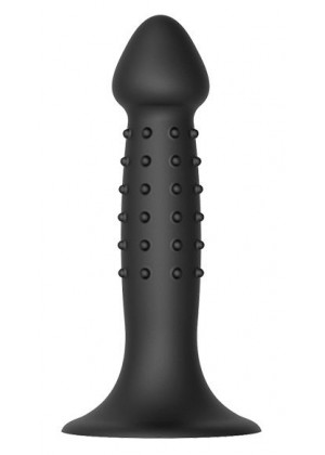 Черный анальный фаллоимитатор NUBBED PLUG - 13,5 см.