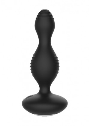 Чёрная анальная пробка с электростимуляцией E-Stimulation Vibrating Buttplug - 14 см.