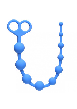 Голубая анальная цепочка Orgasm Beads - 33,5 см.