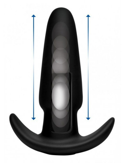 Черная анальная вибропробка Kinetic Thumping 7X Medium Anal Plug - 13,3 см.