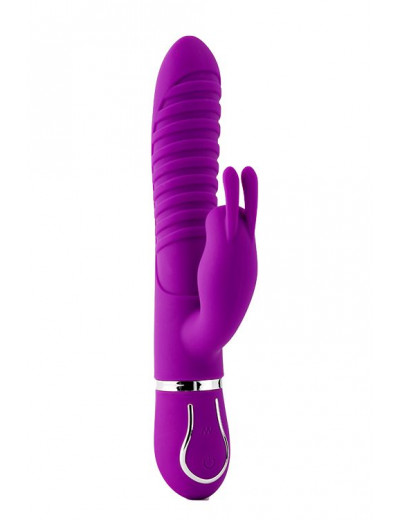 Фиолетовый вибратор-кролик MAGIC BUNNY с ушкакми - 22 см.