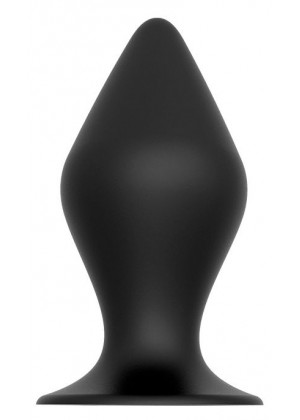 Черная анальная пробка PLUG WITH SUCTION CUP - 12,5 см.