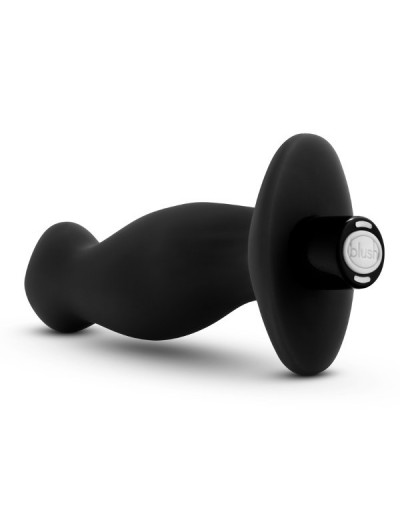 Черный анальный вибромассажёр Silicone Vibrating Prostate Massager 02 - 10,8 см.