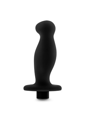 Черный анальный вибромассажёр Silicone Vibrating Prostate Massager 02 - 10,8 см.