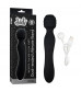 Черный двусторонний вибромассажер Dual-Ended Ultimate Wand - 21,5 см.