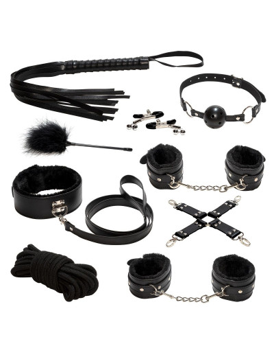 Эротический набор БДСМ из 9 предметов в черном цвете