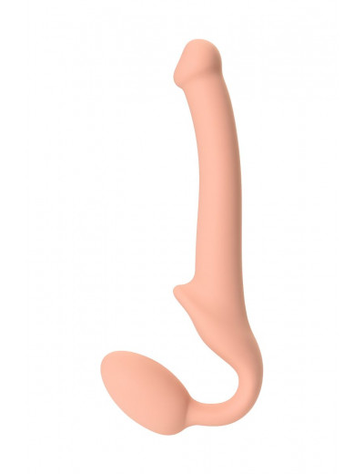 Телесный безремневой страпон Silicone Bendable Strap-On S