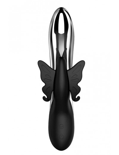 Черный вибратор с подсветкой NAGHI NO.37 RECHARGEABLE LIGHT-UP VIBE - 24 см.