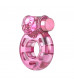 Розовое эрекционное виброкольцо Pink Bear