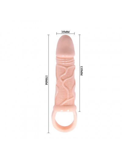 Телесная насадка на пенис с подхватом MEN EXTENTSION - 17 см.