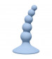 Голубая анальная пробка Ribbed Plug Blue - 10,5 см.