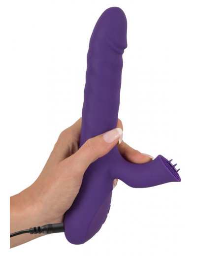 Фиолетовый вибратор-ротатор Thrusting   Rotating - 24,7 см.