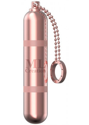 Розовый мини-вибратор на цепочке Glittering Bullet - 9 см.