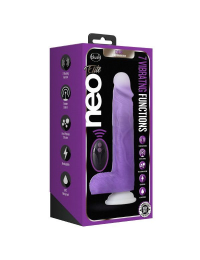 Фиолетовый вибратор-реалистик Encore 8 Inch Vibrating Dildo - 21,6 см.